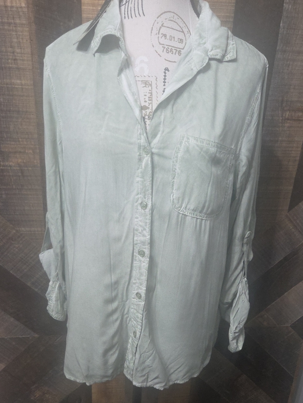 Velvet Heart Light Mint Green Button-Down Shirt